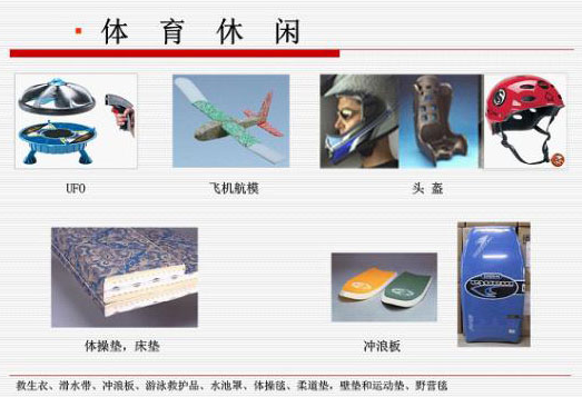 EPP體育(yu)休閑用品材料(liao)應用